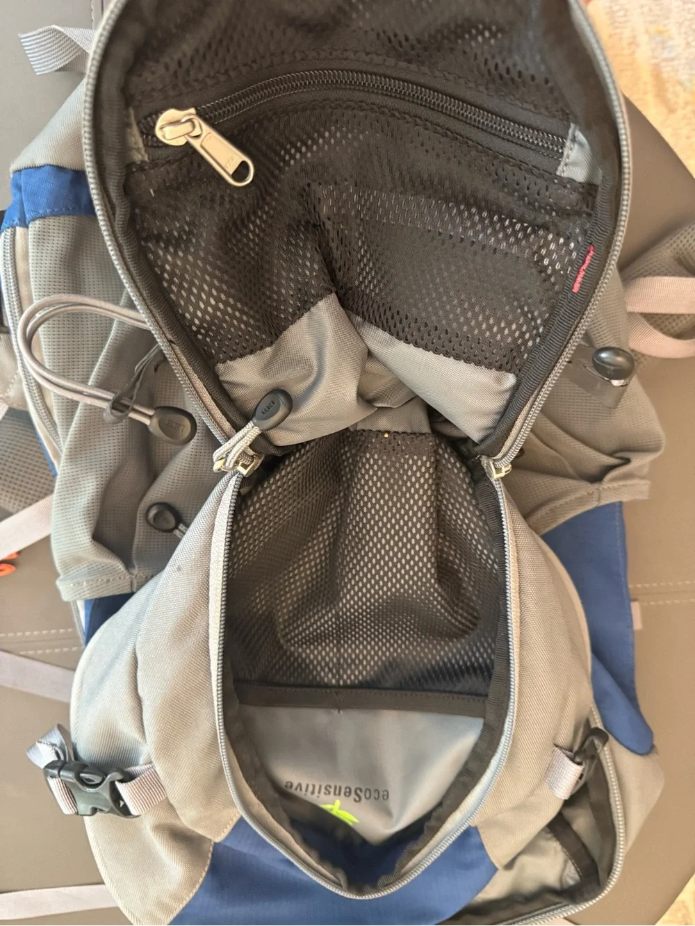REi Lookout 40L Hiking Backpack Eco Sensitive Gray and Blue